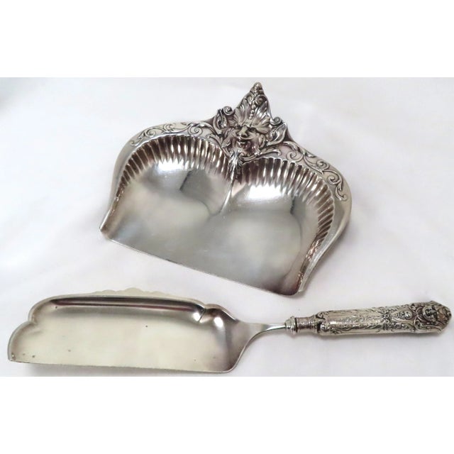 Large Antique American Victorian Silverplate Table Crumber Set With Mythological Demonic Motif by Reed & Barton For Sale - Image 13 of 13