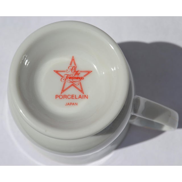 Set 4 Japan Porcelain & Gold Trim Footed Mug Christmas Holly by All the Trimmings For Sale - Image 15 of 16