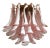 Murano Ceiling Chandelier | 32 Pink Glass and Lattimio Petals in a Contemporary | Mid Century Style For Sale