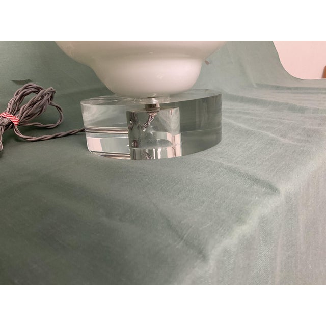 Vintage White Murano Glass Table Lamps - a Pair For Sale - Image 11 of 12