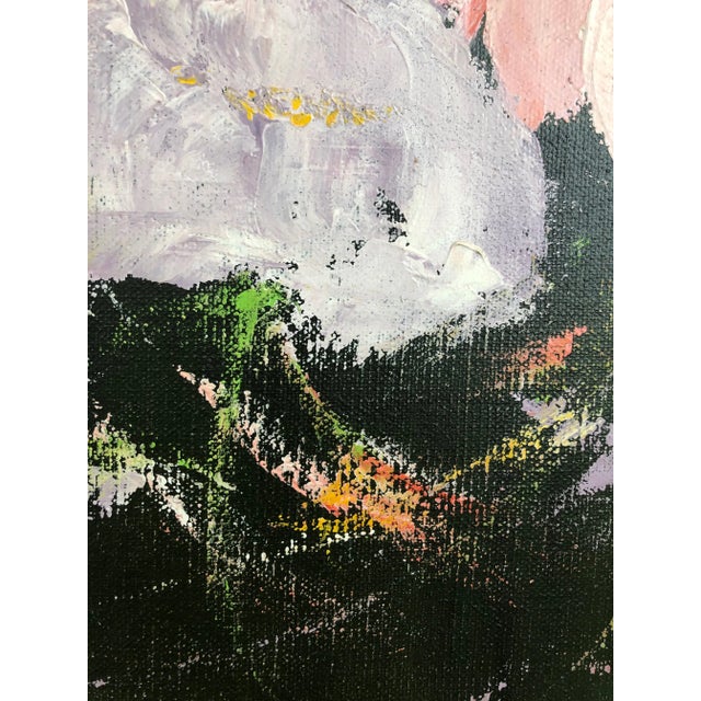 Vintage Pastel Floral Oil Painting For Sale In San Francisco - Image 6 of 11