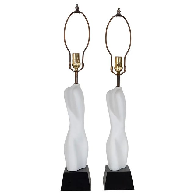 Organic Ceramic Table Lamps - A Pair For Sale - Image 9 of 9