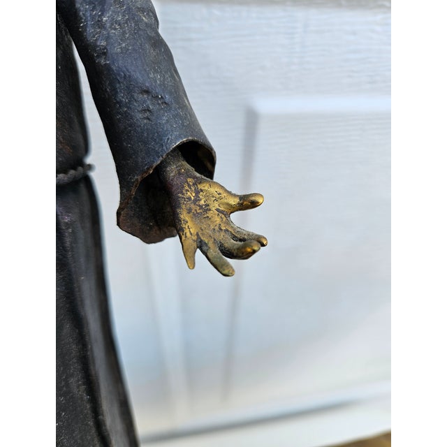 Italian Mixed Metals St. Francis of Assisi Wall Pocket Planter For Sale - Image 13 of 17