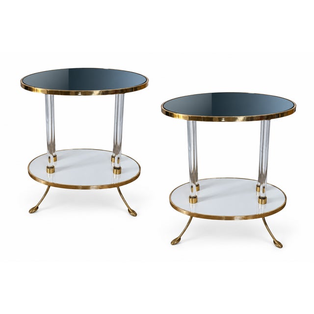 Early 21st Century Blue Mirror Cigarette Tables by The Century, Set of 2 For Sale - Image 5 of 5