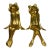Mid Century Large Gold Solid Brass Sitting Frog Couples Model Figurines - a Pair For Sale