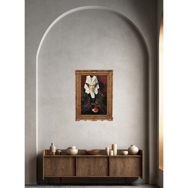 After Edgard Maxence, Liturgical Costume, 1910s, Oil on Canvas For Sale - Image 9 of 18