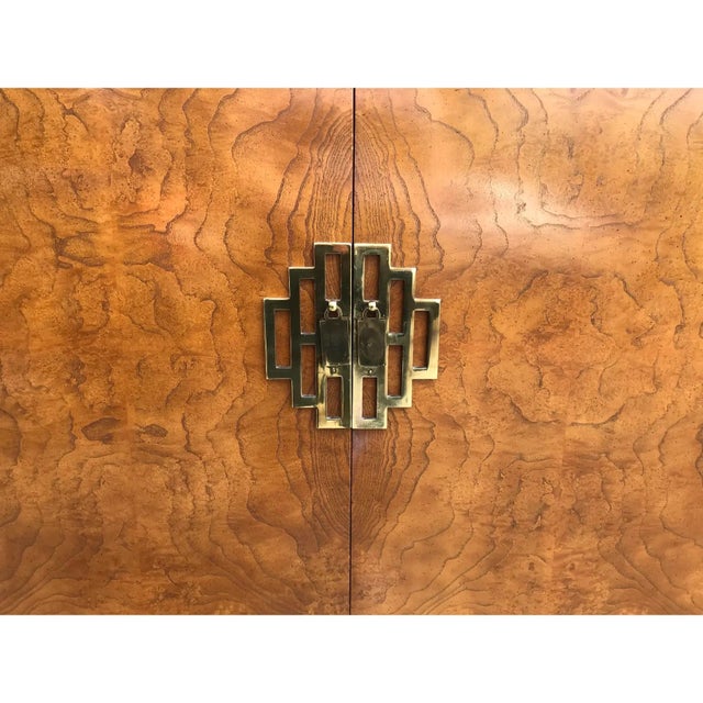 Brown Vintage Burlwood Gentleman's Chest Armoire by Raymond Sobota For Sale - Image 8 of 10