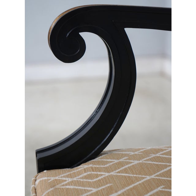 Ebony Set of 4 Baker Neoclassical Regency Armchairs For Sale - Image 8 of 18