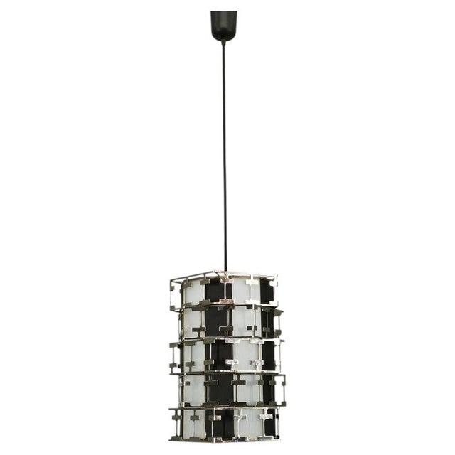 Mid-Century Czech Geometric Chrome Pendant Light, 1960s For Sale - Image 12 of 12