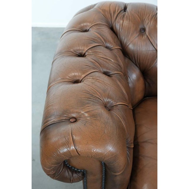 Animal Skin Chesterfield Club Chair in Cowhide For Sale - Image 7 of 16