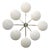 21st Century Otto Polished Brass Glossy White Murano Glass Flush Mount by Fabio LTD For Sale