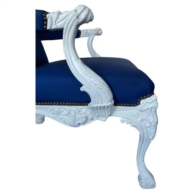 2000 - 2009 Ralph Lauren Louis XVI Style Carved Bergère Armchair For Sale - Image 5 of 11