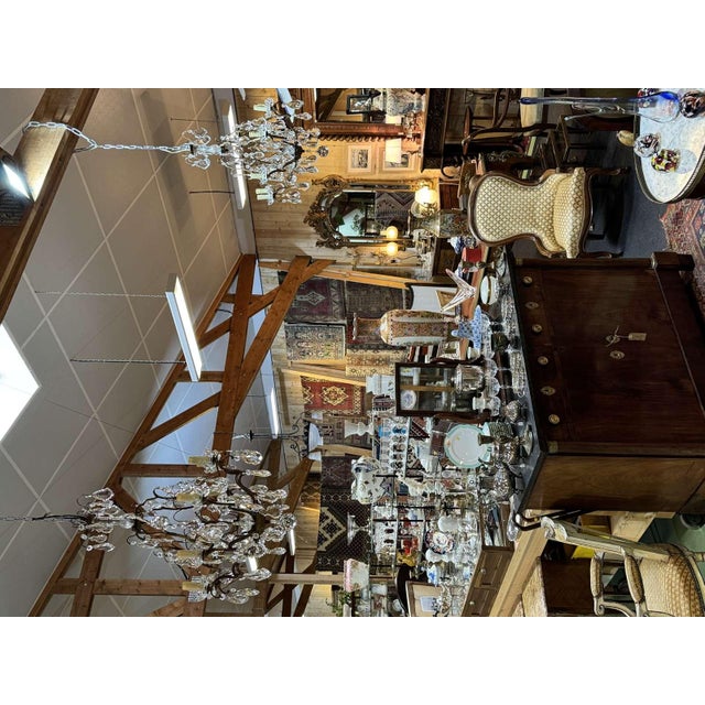 8-Light Bronze Chandeliers with Baccarat Crystal Drops, 1950s, Set of 2 For Sale - Image 17 of 18