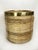 Woven rush basket with brass band, France, French Riviera style, 1960s. A beautiful cylindrical decorative basket made of...