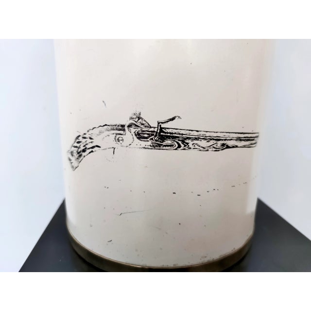 Beige Varnished Metal and Brass Umbrella Stand, 1950s For Sale - Image 11 of 15