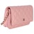 Contemporary Pink Quilted Caviar Wallet On Chain For Sale - Image 3 of 8