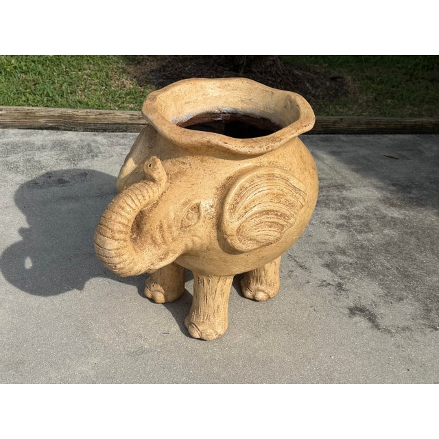 Vintage Large Ceramic Elephant Planter For Sale - Image 9 of 12