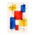 Midcentury Modern Art Print – Primary Color Geometric Abstract, 8" X 12" For Sale