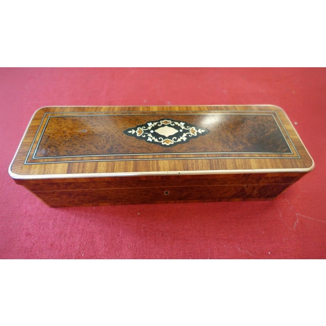 Wood Boulle Marquetry Glove Box For Sale - Image 7 of 7