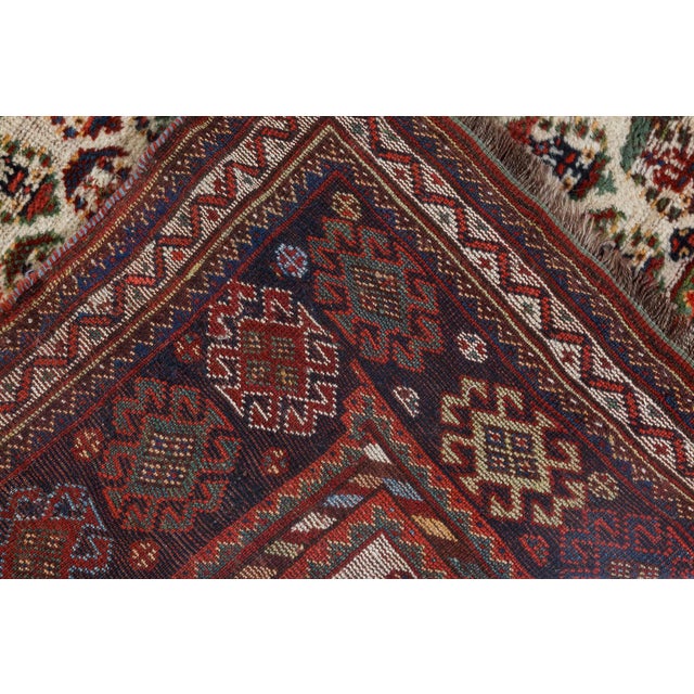 Authentic Persian Afshar Rug in Blue, Brown, Green, Red, White For Sale - Image 4 of 13