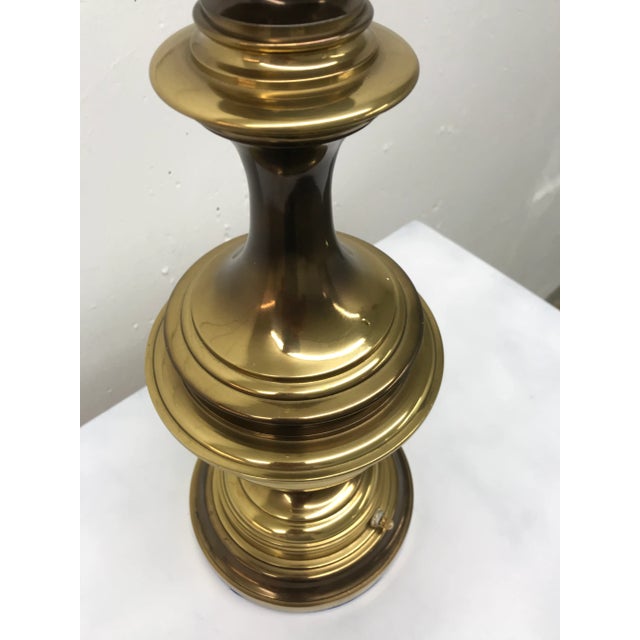Mid-Century Modern Solid Brass Table Lamp Manner of Stiffel For Sale - Image 9 of 13