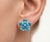 Blue Topaz Flower Stud Earrings, December Birthstone Statement Studs - A Pair For Sale - Image 4 of 5