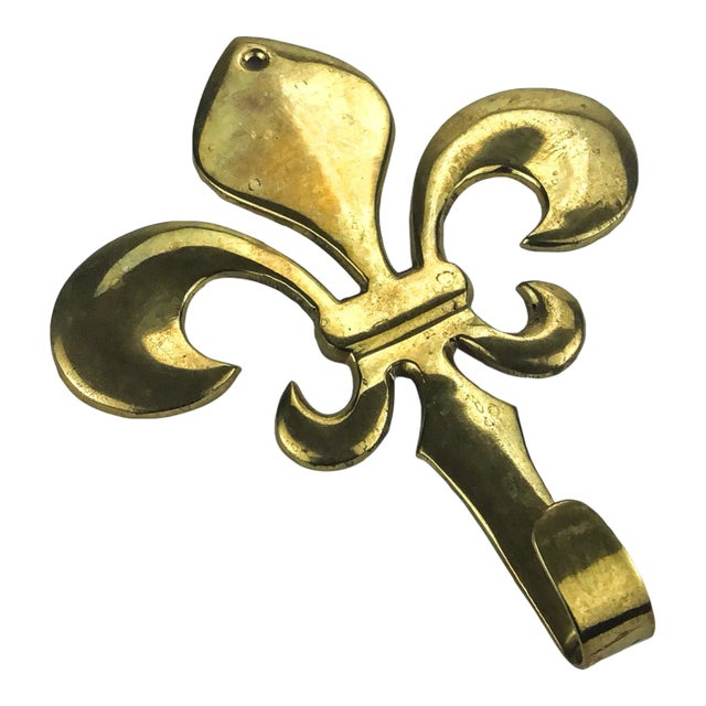 Solid Brass Fluer De Lis Wall Hook For Sale