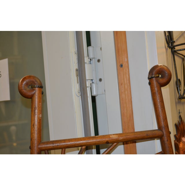 Asian Vintage 1900s Oak Stick & Ball Asian Wooden Picture Easel Stand For Sale - Image 3 of 11