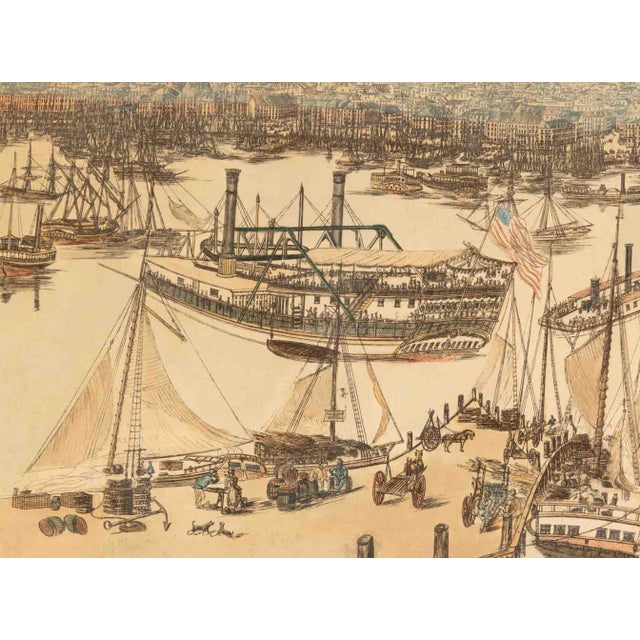 English Thomas Horner "New York From Brooklyn", 19th Century For Sale - Image 3 of 11