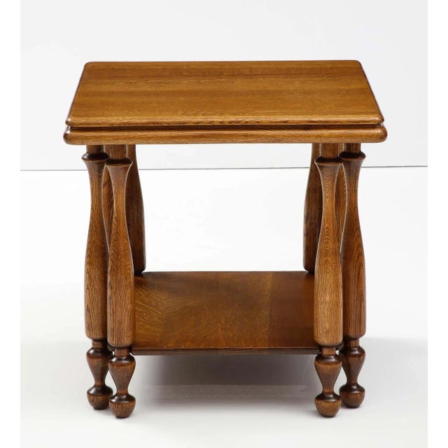 1940s 1940's French Two Tier Large Oak Side Table For Sale - Image 5 of 13