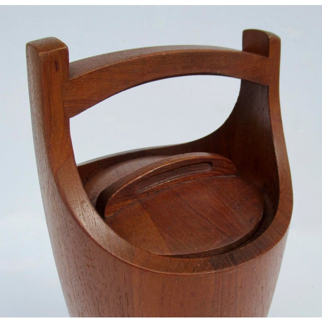 Chestnut C.1970's Jens Quistgaard,(Design) for Dansk Design,(Denmark) Teak Lidded Ice Bucket For Sale - Image 8 of 12