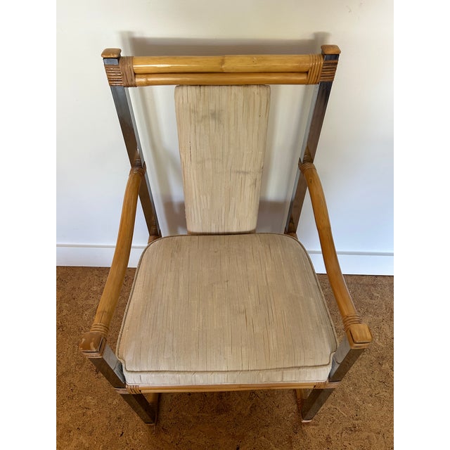 Vintage Chrome and Bamboo Lounge Chair For Sale In Washington DC - Image 6 of 12