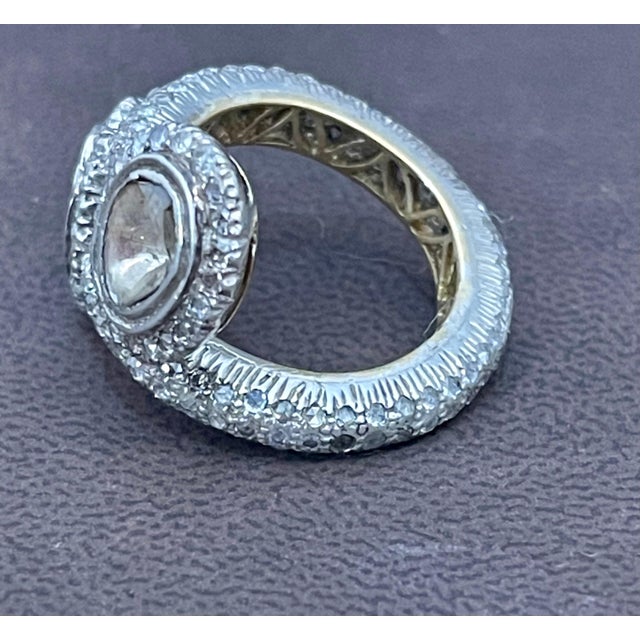 Mughal Magnificenct Traditional Kundan Polki Rose Cut Diamond Ring Gold & 925 For Sale In New York - Image 6 of 18