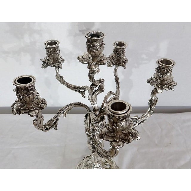Candleholders in Silvered Bronze, Set of 2 For Sale - Image 4 of 18