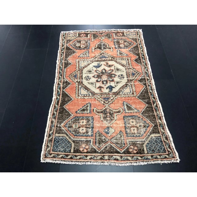 Vintage Boho Turkish Anatolian Orange Rug For Sale - Image 4 of 11