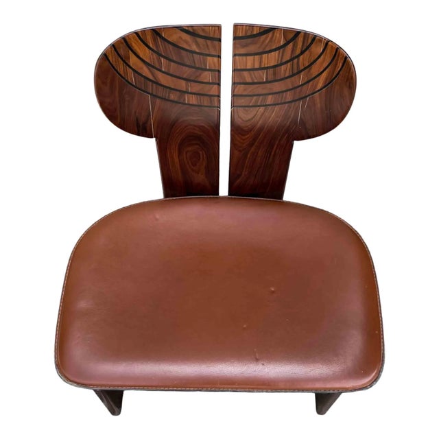 Africa ​​Dining Table and Chairs in Walnut Root & Leather by Tobia & Afra Scarpa for Maxalto, 1976, Set of 5 For Sale - Image 13 of 18