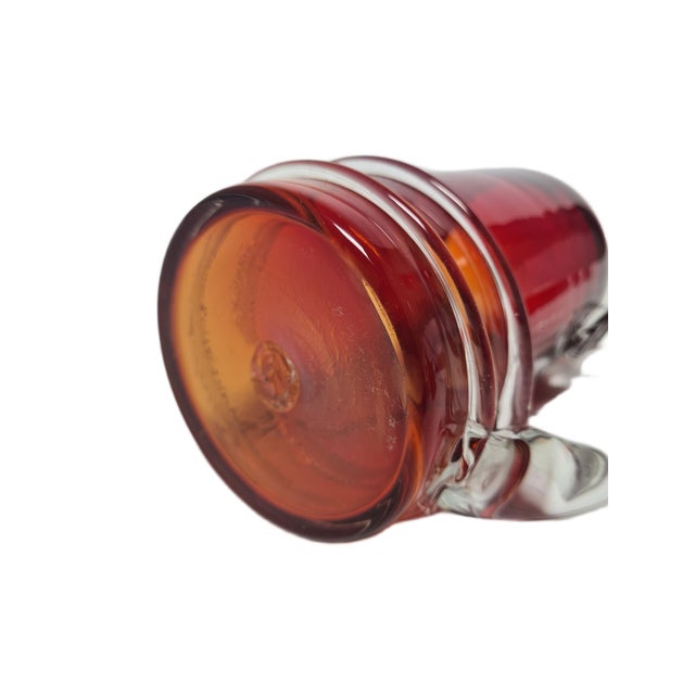 Red Beer Cup by J. Słuczan-Orkusz for Cracow Institute for Glassworks, Poland, 1970s For Sale - Image 8 of 10