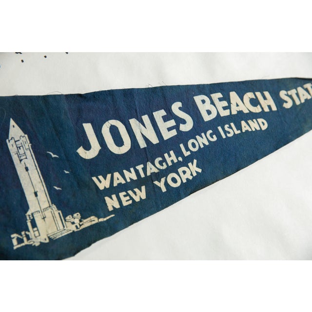 Vintage Jones Beach State Park Felt Flag Pennant