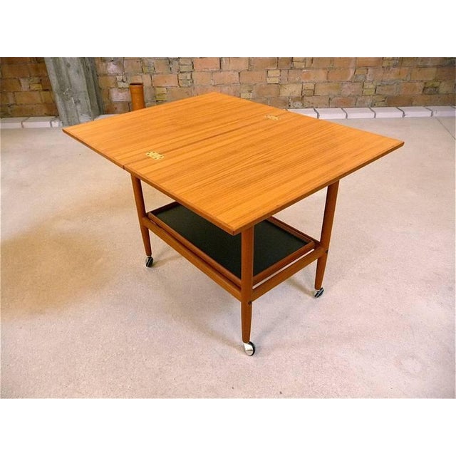 Mid-Century Modern Folding Top Teak Serving Trolley by Arrebo Møbler For Sale - Image 3 of 8