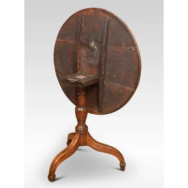 Oak Tripod Side Table For Sale - Image 6 of 7