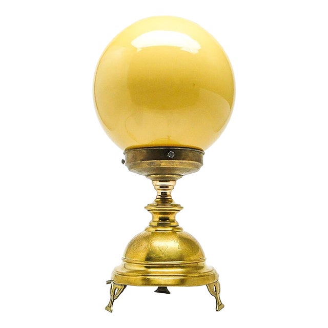Vintage Glass Table Lamp, Germany, 1950s For Sale