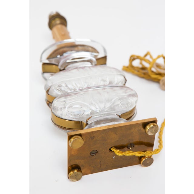 1960s Table Lamp in Glass and Brass from Maison Baguès, 1960s For Sale - Image 5 of 8