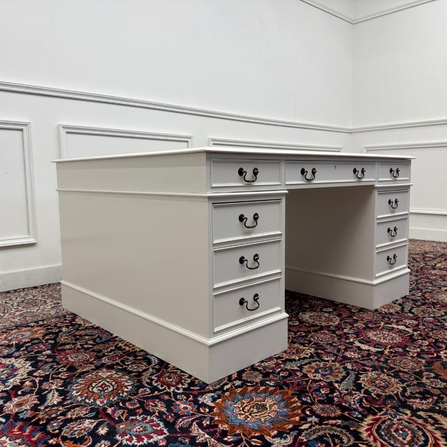 English Classic White Partner Desk For Sale - Image 6 of 18