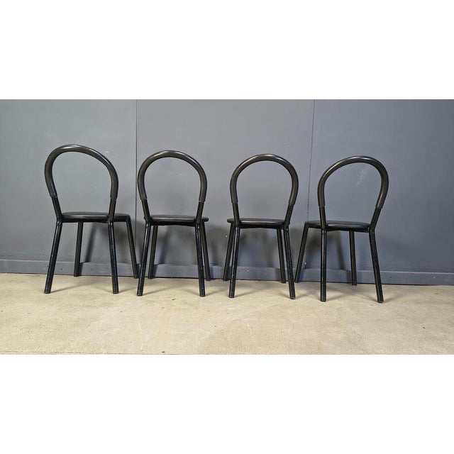 Metal Italian Postmodern Dining Chairs, 1980s, Set of 4 For Sale - Image 7 of 17