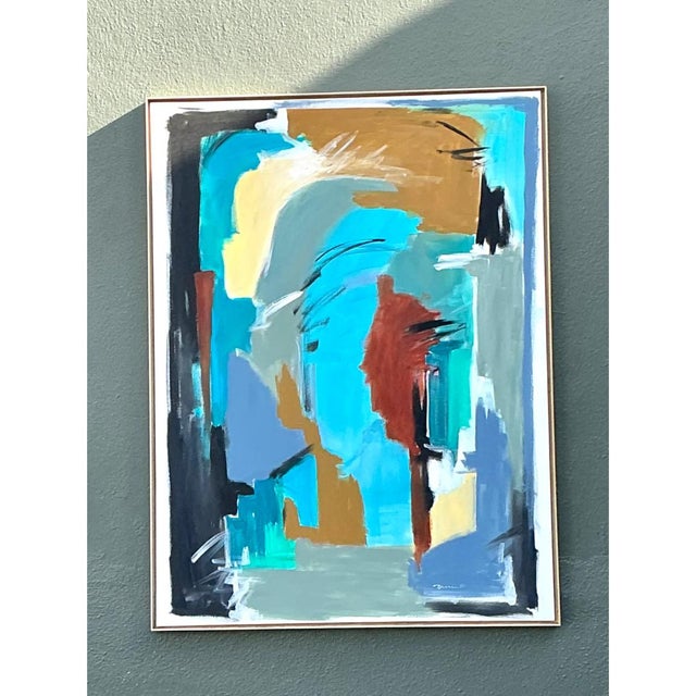 Vintage Original Abstract Oil on Canvas For Sale - Image 13 of 13