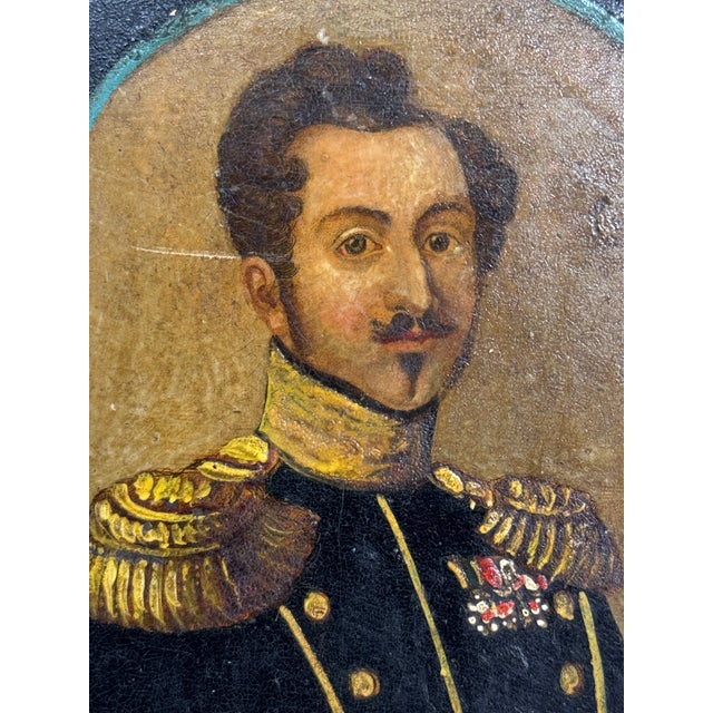 Victorian Antique Painting of King Oscar I of Sweden and Norway For Sale - Image 3 of 9