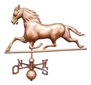 Copper Weather Vane with Horse Wind Ornament