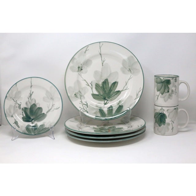 1990's "Hana Green" Dinnerware by Farberware - Set of 7 For Sale - Image 9 of 9