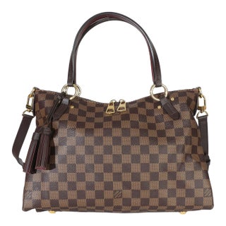 Burgundy Damier Ebene Canvas Lymington Bag For Sale