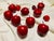 American Assorted Vintage Holiday Glossy Red Papier-Mâché Apple Holiday Ornaments For Sale - Image 3 of 9
